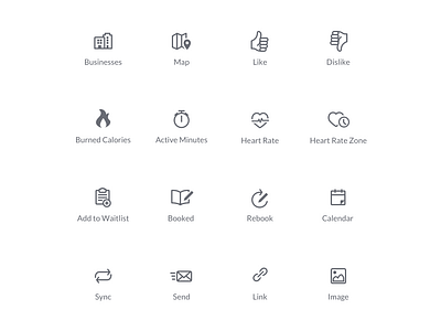 Icons for Fitness Application design fitness app graphic deisgn icon icon sets iconography ui