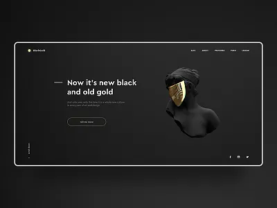 BlackGold. UI Design 2019 black black white black and gold dark dark art design gold gradient landing landing page light minimal modern trends ui design webdesign website