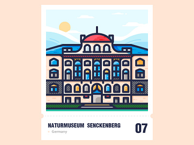 Naturmuseum Senckenberg architecture building city flat graphics icon illustration