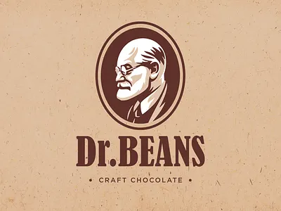 Dr.Beans chocolate design illustration logo vintage