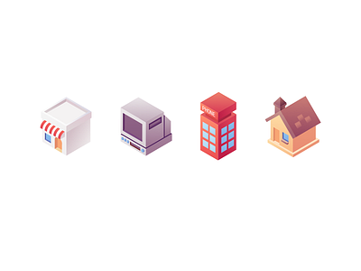 2.5D Icons 2.5d clean design flat illustration ui