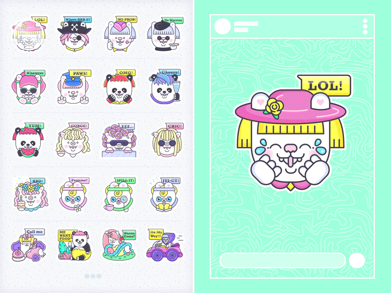 Shmancy & Friends© WhatsApp Sticker Pack after affects character cute gif illustator kawaii stickers vector whatsapp