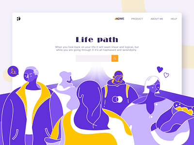 Life path boy charachter design design girl illustration life love man people road ui web women