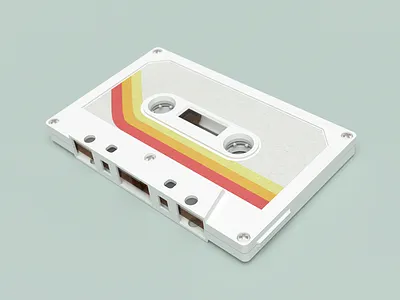 Cassette 3d 3d model b3d blender cassette isometric render retro vintage