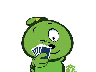 tini playing cards character icon tracing vector icon