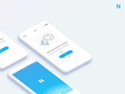 Newso - News app concept app app concept branding conception design dribbble best shot illustration logo ui visualdesign visuals