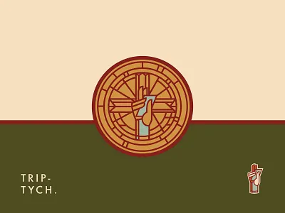 Triptych 'Tails detail icon design