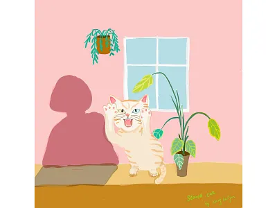 A short story about the stray cat 2 . illuatration