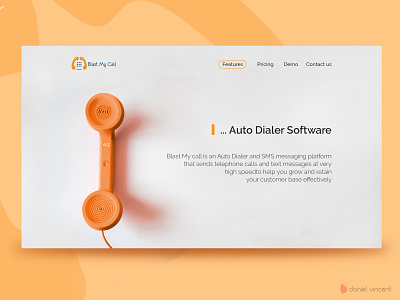 Blastmycall website design danielvincent design landing landing page page ui web webdesign website banner website design