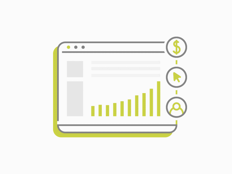 Animated Design Icon - Publisher // Mobsuite animation dashboard data digital marketing green icon icon animation marketing marketing agency marketing campaign marketing design monetization motion profit publisher publishing traffic ui ux vector