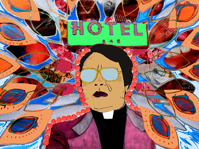 J.Jones bright collage colourful cults illustration jim jones jonestown