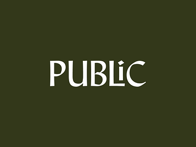 Public Wordmark (CONCEPT) branding branding concept branding design celtic design green green logo identity identity design letterform logo public type typography wordmark