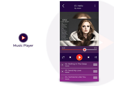 Music Player adobe illustrator audio player creative design mobile ui music player music player ui ui