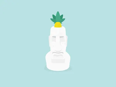 Fruity ideas design fruits icons illustration pineapple statue stone vector