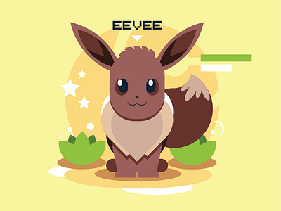 Eevee art design digitalart eevee flatdesign graphicdesign illustration letsgo pokemon vector