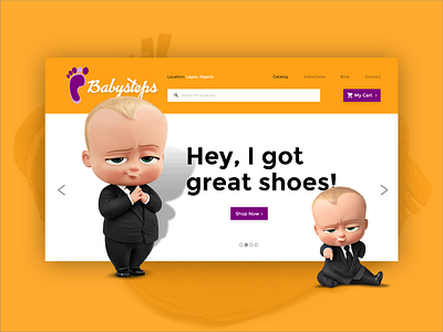 BabySteps! Foot store for babies! baby boss baby ecommerce shop store ui