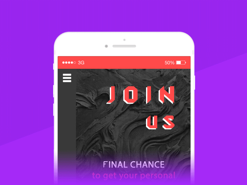 Alive & Kicking 2d after affects animation app concept design gif hamburger menu microinteraction notification ui ux