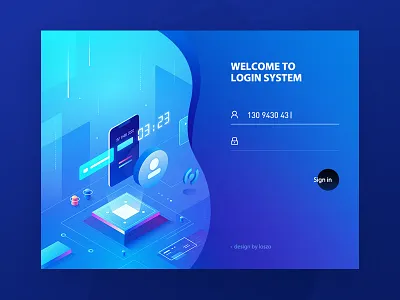 Login System illustration sketch ui