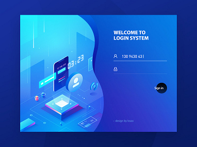 Login System illustration sketch ui