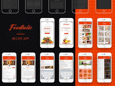Foodholic recipe app app app concept app dashboard application application ui ashvin dribbble food food app login page login screen print profile recipe recipe app recipe book ui ux wire frame wire frames