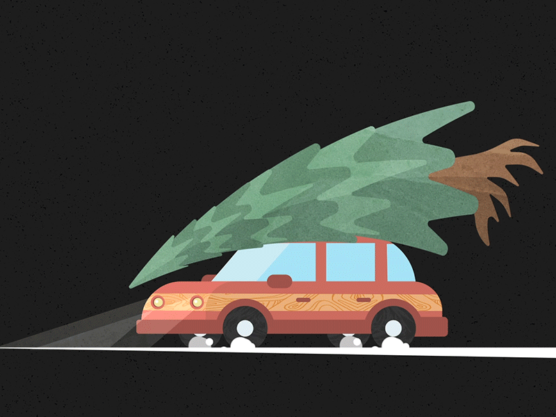 Christmas Vacation 2d animation car christmas christmas movie christmas tree christmas vacation design motion motion design motion designer snow tree