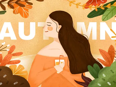Autumn autumn girl illustration plant