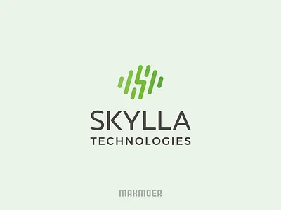 Skylla Technologies logo clean design logo meaningful minimal monogram rain simple