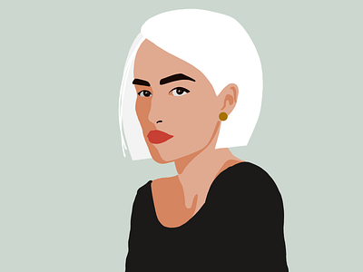 White Bob Girl design flat illustration minimal people procreate procreate app vector woman