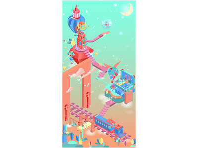 happy journey/2.5D illustration 插图