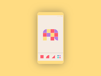 Lifelimitsart 017 / Shape drawing app app concept dailyui design elephant flat geometric idea material minimal minimalism mobile ui vector yellow