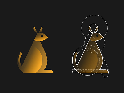 19 - Kangaroo Logo animal dailylogochallenge geometric animal geometric design geometric illustration kangaroo kangaroo logo logo logo process