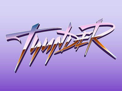 Thunder calligraffiti calligraphy design graffiti handlettering illustration lettering logo logodesign logotype print retrowave synthwave typography vaporwave vector
