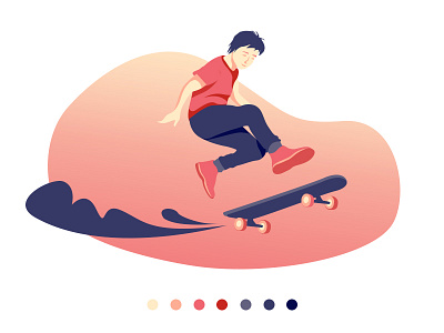 Skateboarding sport 插图