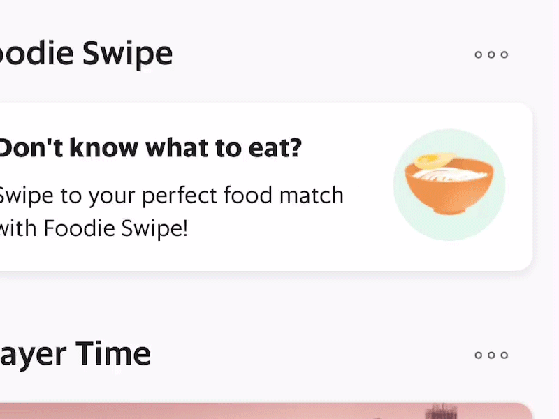 Foodie Swipe Widget