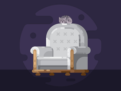 After work Chill adobe illustrator artwork cat chill cozy design graphic design illustration pet sofa vector art work