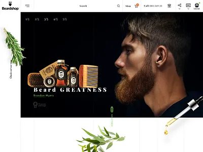BEARD SHOP adobe xd ui