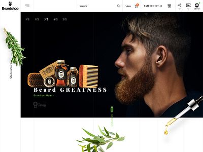 BEARD SHOP adobe xd ui