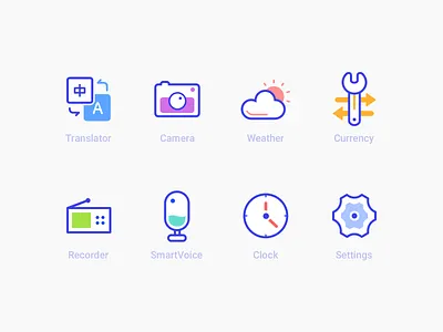 Icons for the translator app icon ui