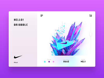 Hellow Dribbble! brand c4d homepage nike ui web web design