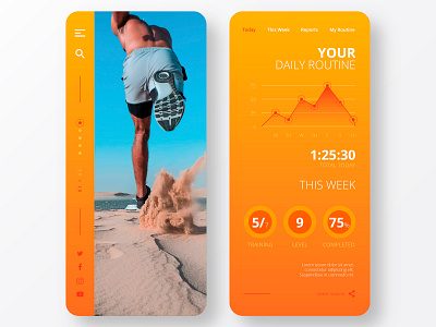 Fitness Training App app app concept brand branding clean design icon identity ios logo minimal mobile running training typography ui ui ux design ux web website