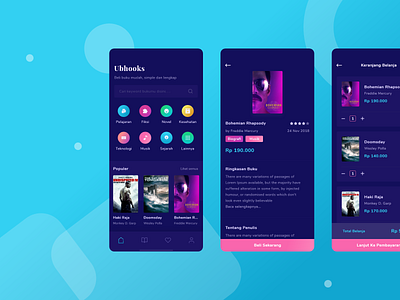 Ubhooks - Online Bookstore bookstore dark design iosapp mobileapp ui ux