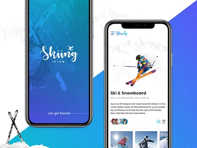 Skiiing Club app app concept daily ui home latest layout ski splash sports trending ui ux winter