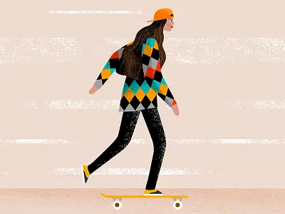 Skater girl character character design illustration photoshop