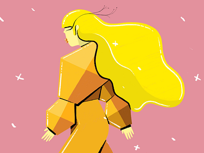 STRUT bold christmas diamond flowy geometric girl hair illustration illustrator makeup minimal pink procreate shadow snow walk winter woman yellow