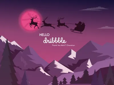 Hello Dribble animation christmas december design dribbble dribbble ball dribbble best shot flat forest hills illustration lettering logo minimal pine santa claus typography ui vector