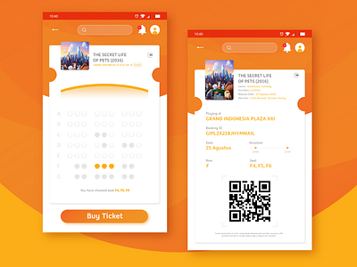 TokoFilm Mobile booking app design flat design graphicdesign illustration ui