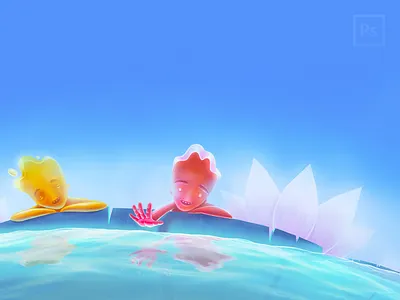 Children Book Illustration 2d adobe photoshop art book illustration bright bright colors character child story children book digital painting drawing fairy fairy tale illustraion magic sea social project vector water zajno