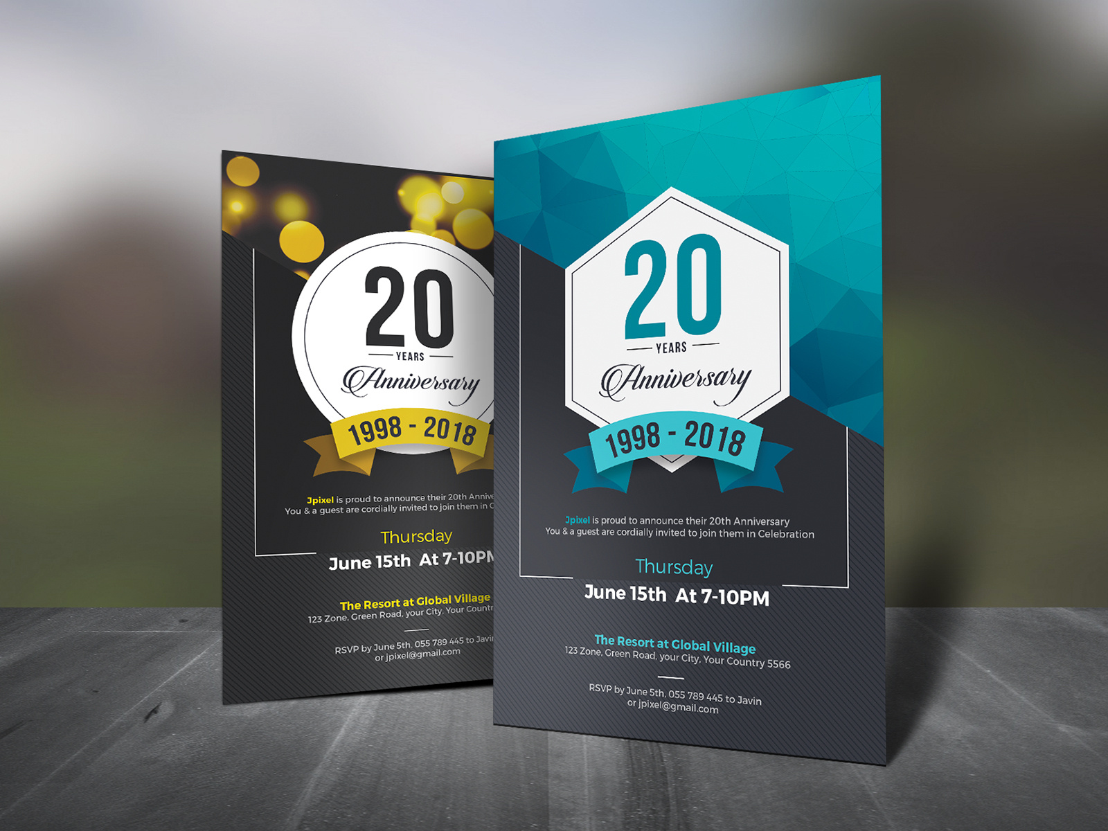 Anniversary Invitation by DesignsBird on Dribbble, image size:1600x1200