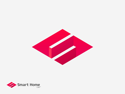 Smart Home Cad Logo branding isometry logo smarthome