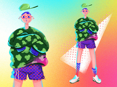 Braulio bright bright colors character character design color composition design dribbble experimentation faces flat gradients illustration shapes